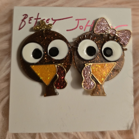 Betsey Johnson Turkey stud post earrings! NWT! - Picture 7 of 9